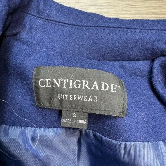 Centigrade Navy Wool Pea Coat Size Small - Picture 8 of 9